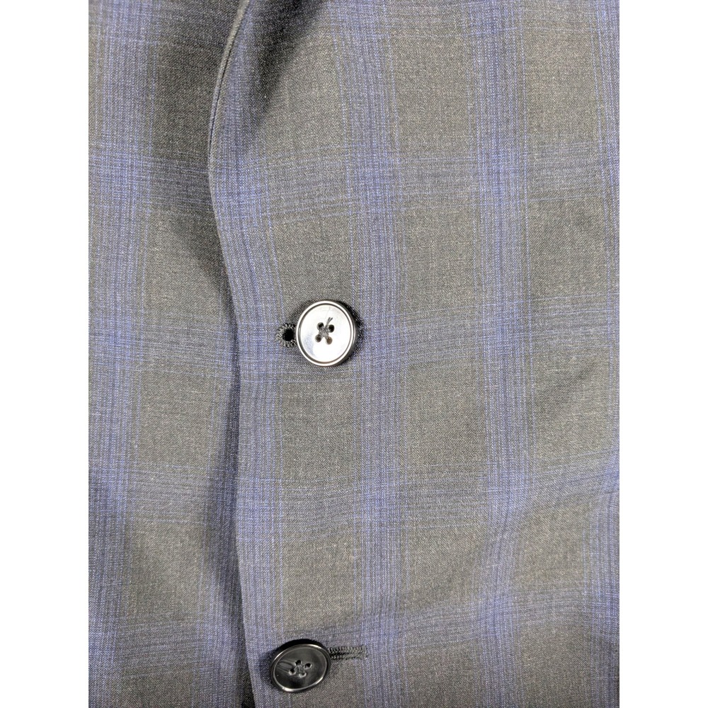 Calvin Klein Men's Wool Natural Stretch Plaid Suit 40R Pants 35x31 (Mint) - Picture 6 of 15